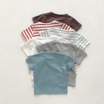 【73-100cm】半袖Tシャツ 肌触り 優しい 無地ORボーダー柄 - 画像 (3)