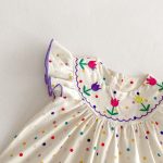【90-140cm】ワンピース 女の子 フリル カラードット - 画像 (12)