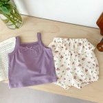 【66-100cm】セットアップ ベビー キャミソール＆花柄プリント - 画像 (16)