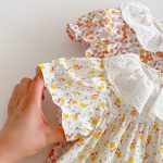 【73-110cm】ワンピース ベビー 女の子 レース襟 フラワー - 画像 (19)