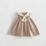 【73-120cm】ワンピース ベビー ノースリーブ レトロ - 画像 (4)