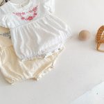 【66-90cm】ロンパース フラワー刺繡 可愛い - 画像 (19)