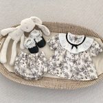 【66-90cm】セットアップ ブラック フラワー 半袖 トップス&パンツ - 画像 (6)