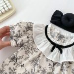 【66-90cm】セットアップ ブラック フラワー 半袖 トップス&パンツ - 画像 (12)