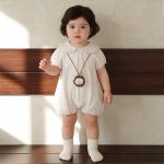 【66-90cm】半袖ロンパース ガーリー 水玉 - 画像 (6)