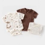 【59-73cm】ロンパース 柔らか 半袖 コットン ベビー服