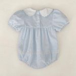 【66-130cm】ロンパースorワンピース ブルーフラワー刺繡 姉妹服 - 画像 (15)