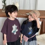 【80-140cm】半袖Tシャツ ねこ柄プリント ビッグシルエット - 画像 (19)