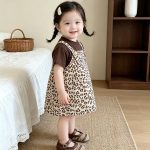 【73-120cm】サロペワンピース ヒョウ柄 可愛い 女の子 - 画像 (3)