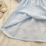 【66-130cm】ロンパースorワンピース ブルーフラワー刺繡 姉妹服 - 画像 (18)