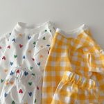 【66-100cm】セットアップ ベビー チェック or ハート柄 - 画像 (4)