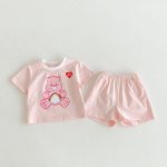 【80-130cm】セットアップ キッズ服 ハート くま柄 - 画像 (10)