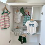 【66-90cm】ロンパース ベビー ボーダー サロペット 韓国風 - 画像 (13)