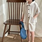 【80-150cm】セットアップ or ワンピース キッズ服 ナチュラル - 画像 (10)