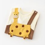 【66-90cm】オールインワン ベビー キュート キリン柄 - 画像 (4)