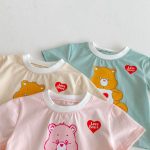 【80-130cm】セットアップ キッズ服 ハート くま柄 - 画像 (13)