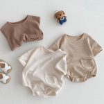 【66-90cm】ロンパース ワッフル ポケット付き 無地 - 画像 (16)