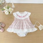 【66-90cm】ロンパース ベビー ピンク ストライプ スウィート - 画像 (6)