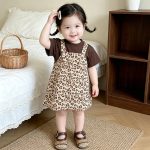 【73-120cm】サロペワンピース ヒョウ柄 可愛い 女の子 - 画像 (4)