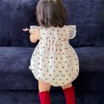 【66-90cm】ロンパース レッド ドット フリル - 画像 (6)
