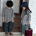 【80-140cm】Tシャツ ボーダー ドロップショルダー - 画像 (15)