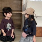 【80-140cm】半袖Tシャツ ねこ柄プリント ビッグシルエット - 画像 (9)