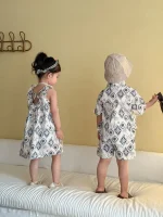 【80-150cm】セットアップ or ワンピース 総柄プリント - 画像 (12)