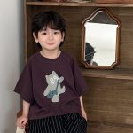 【80-140cm】半袖Tシャツ ねこ柄プリント ビッグシルエット - 画像 (12)