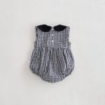 【66-90cm】ロンパース 可愛い ドット/チェック ベビー服 - 画像 (5)