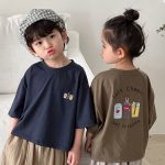【80-140cm】半袖Ｔシャツ ソーダポッププリント ルーズ フィット