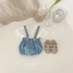 【66-100cm】シャツ or ロンパース 韓国風 ノーカラー - 画像 (8)