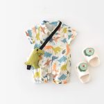 【66-90cm】ロンパース 恐竜総柄 可愛い ベビー服 - 画像 (2)