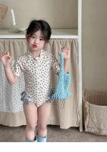 【80-130cm】水着 女の子 小花柄 フリル - 画像 (8)