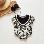 【66-120cm】ロンパース or ワンピース ベビー 女の子 レトロ フラワーデザイン - 画像 (7)