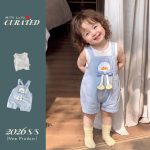 【73-100cm】セットアップ 可愛い アヒル サロペット＆シャツ - 画像 (5)