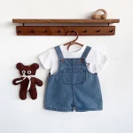 【73-100cm】セットアップ ベビー シャツ＆サロペット おしゃれ - 画像 (6)
