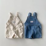 【73-120cm】デニムサロペット ショートパンツ カジュアル ボトムス - 画像 (2)