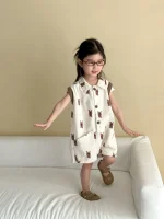 【80-150cm】オールインワン キッズ服 英字 or 犬柄 - 画像 (10)