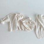 【66-100cm】セットアップ INS映え ドットOR花柄 コットン クレープ - 画像 (12)