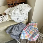 【66-90cm】パンツ ベビー チェック リボン 韓国風 かぼちゃんパンツ - 画像 (15)