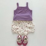 【66-100cm】セットアップ ベビー キャミソール＆花柄プリント - 画像 (10)