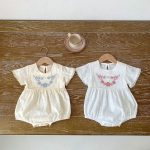 【66-90cm】ロンパース フラワー刺繡 可愛い - 画像 (15)