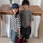【80-140cm】Tシャツ ボーダー ドロップショルダー - 画像 (10)