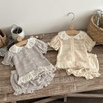 【73-100cm】セット レース フリル 透かし編み 半袖 - 画像 (7)