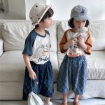 【80-140cm】パンツ 菱形 キルティング デニム ハーフパンツ - 画像 (9)