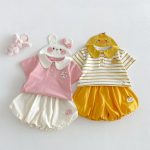 【BABY&KID】可愛いウサギ/アヒルセットアップ