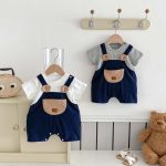 【66-90cm】ロンパース レイヤード クマ耳 - 画像 (3)