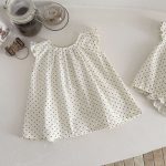 【73-100cm】2点セットORワンピース ハート柄 フリル袖 トップス＆ショートパンツ - 画像 (12)