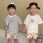 【80-150cm】Tシャツ ビッグアイズ ボーダー