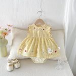 【66-90cm】ロンパース アヒル チェック 可愛い ベビー服 - 画像 (5)